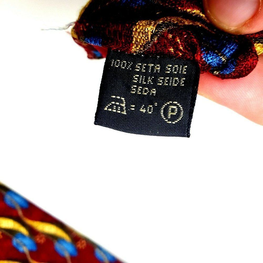 Ermenegildo Zegna Red‎ Silk Tie Print Abstract Classic - Picture 4 of 6